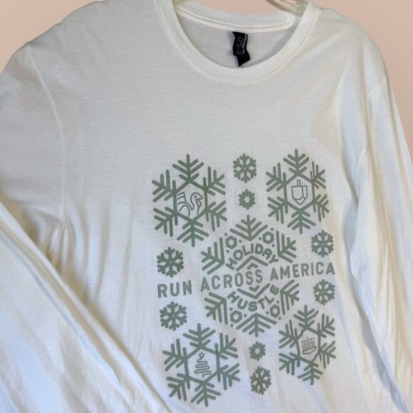 Run Across America Holiday Hustle Long Sleeve T Shirt Ei-Lo Size XL Unisex White - Picture 4 of 9